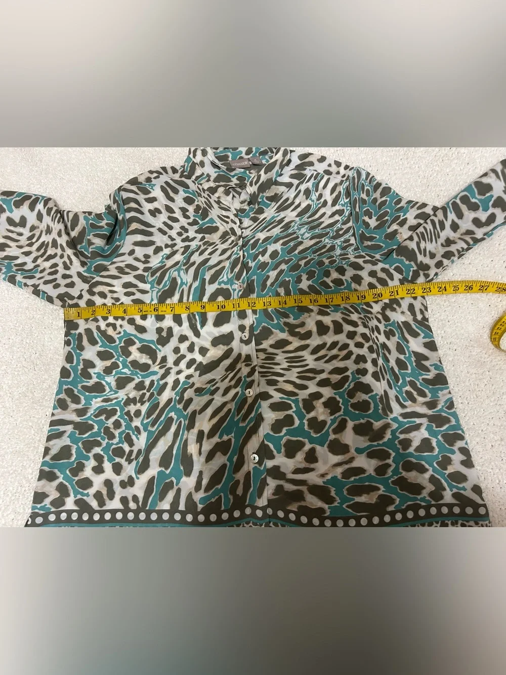 Chico's Button Up Top Sz 3 (XL) Exotic Animal Print Lightweight Statement Blouse